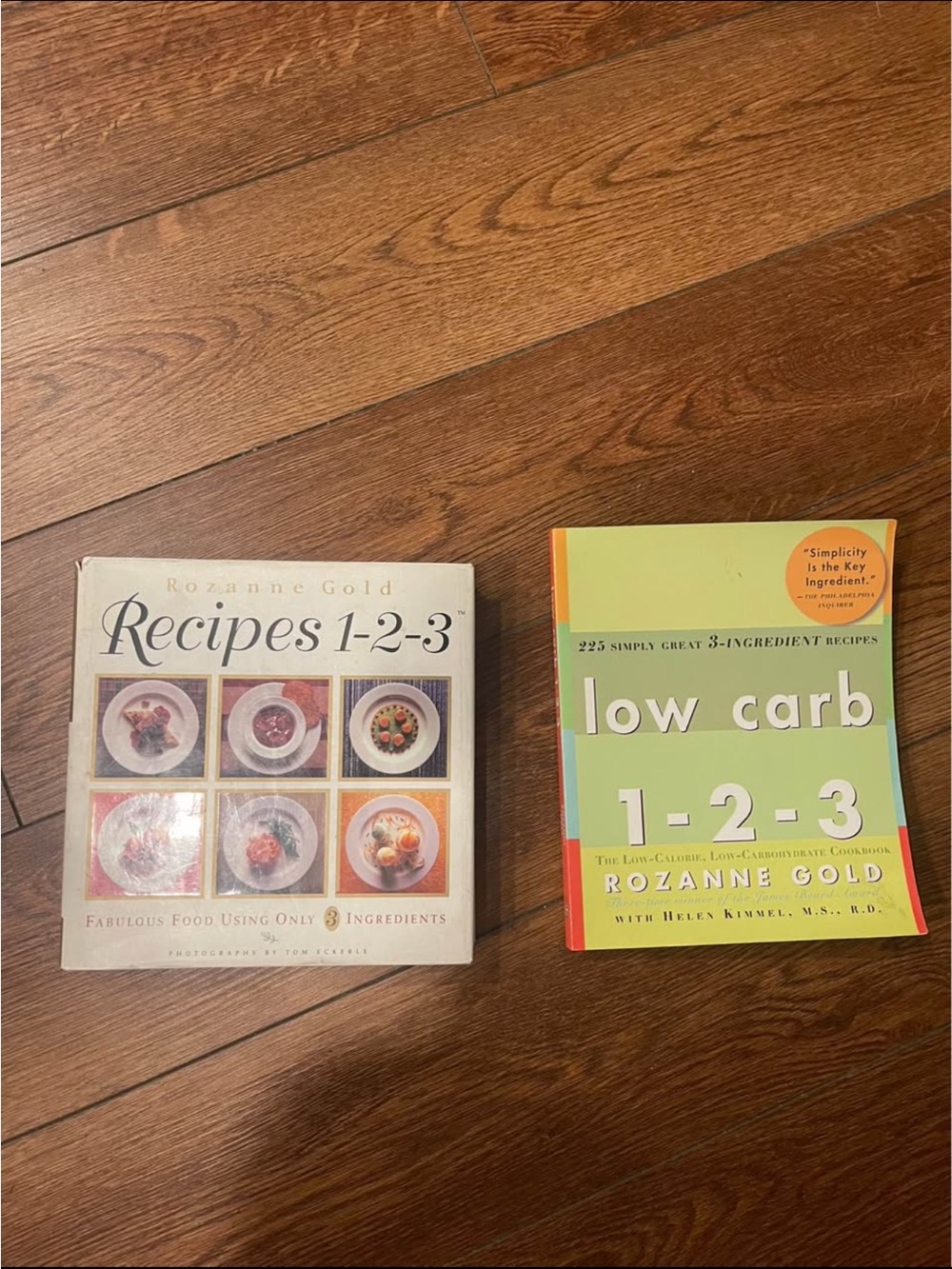 Rozanne Gold "Recipes 1-2-3" & "Low Carb 1-2-3" Cookbook Set - White, Green
